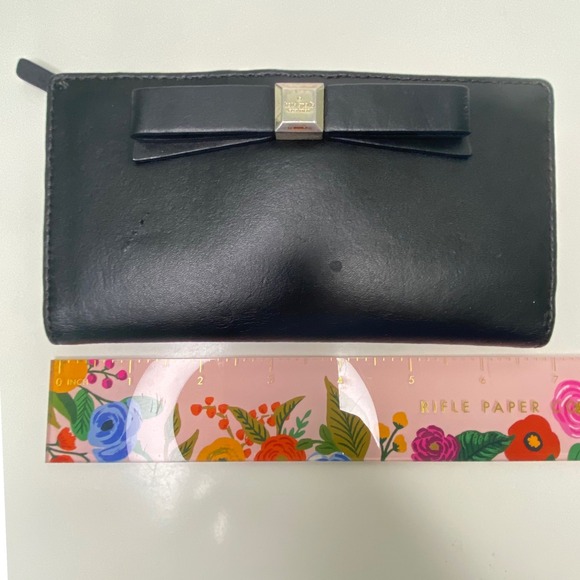 Kate Spade New York Black Bow Bifold Snap‎ Wallet - Picture 7 of 9